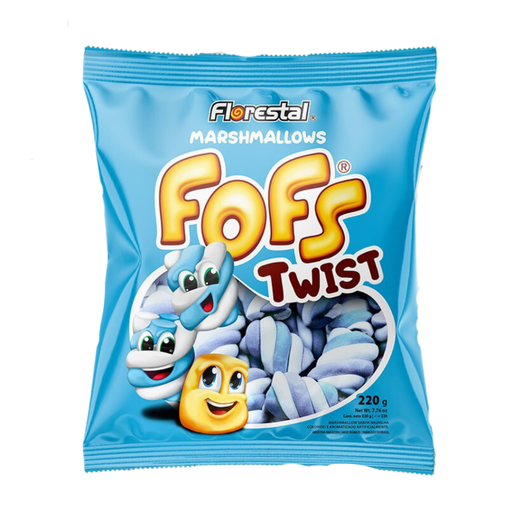 Marshmallow Fofs Twist Azul com Branco 220g - Florestal | Shopee Brasil