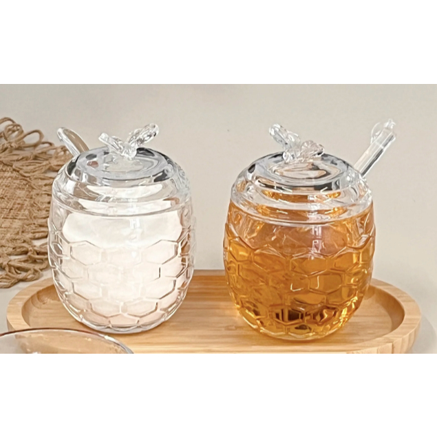 Kit Meleira + Açucareiro Linha Bee Colmeia 230ml Lançamento