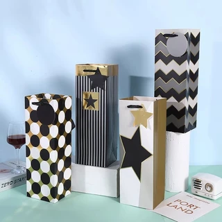 Kit 12 Sacolas Para Garrafa de Vinho Reforçada Kraft 35x12x9cm - HP802526