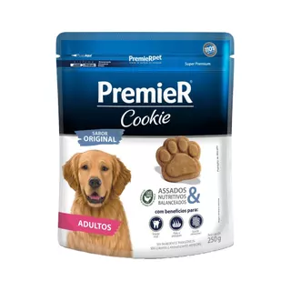 Kit 5x Biscoito Premier Cookies Cães Adultos Original 250g em Oferta na Shopee