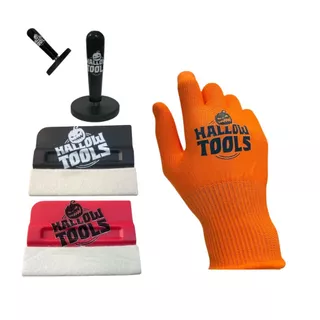 Kit para Envelopamento Comunicação Visual Hallow Tools - Espátula Magnética - Par de Imã e Luvas