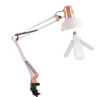 KIT Luminária Pixar Cromada Artigulada + Lampada Pétala 45w Super Branca Manicure