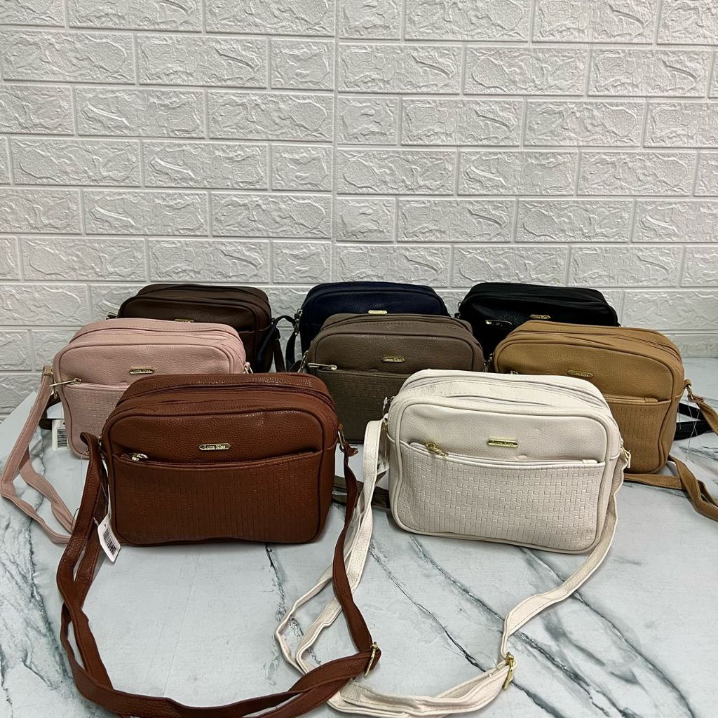 Bolsa transversal feminina simples em ziper fechado | Shopee Brasil