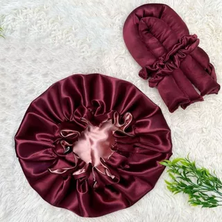 KIT Touca + Modelador com Scrunchies Cetim Luxo PROMO