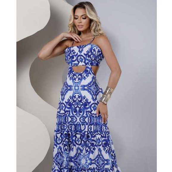 Vestido Longo Feminino com Bojo Ispiração farm grecia Moda Blogueira ...