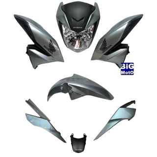 Kit Titan160 2022 Prata Ibiuna(cor da Fan 20/21)-Par Aba do tanque com Complemento+Paralama+Rabeta