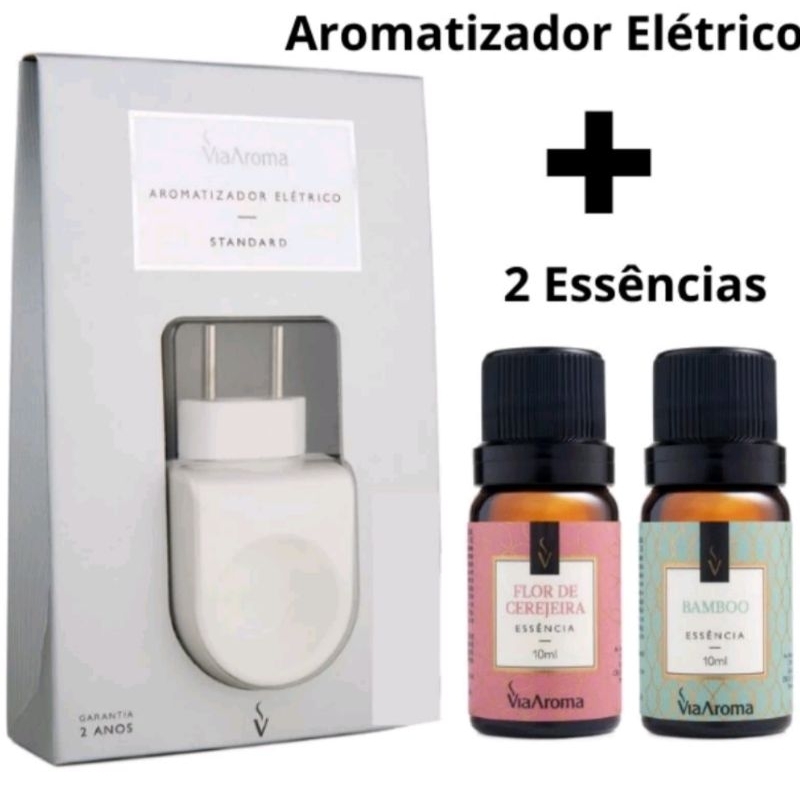 Aparelho Aromatizador Difusor de Ambiente Elétrico Standard Branco Via Aroma com 2 Essencia