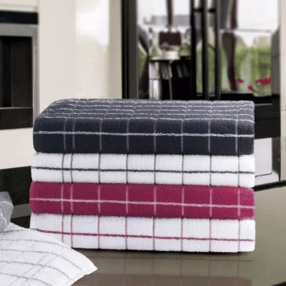 Kit 10 Panos de Prato Para Cozinha Atoalhado Gourmet em Algodão - (45x65cm)