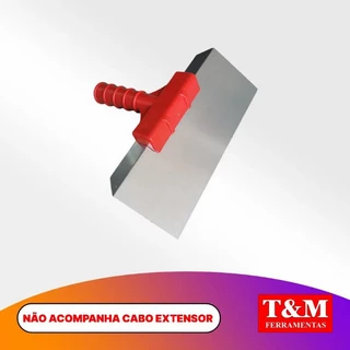 Desempenadeira Rodo Lisa de Aço Com Suporte Universal Fixo 27x10cm