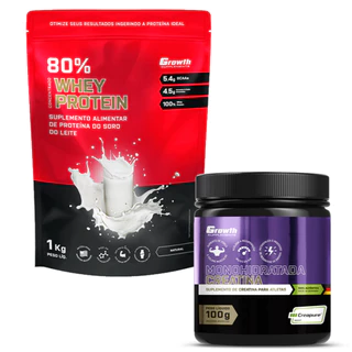 Whey Protein Concentrado 1KG + Creatina 100G Creapure Growth