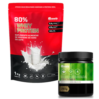 Whey Protein Concentrado 1KG + Creatina Mono 100G Growth