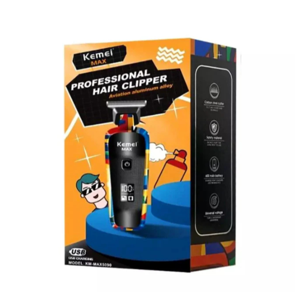 Máquina De Cabelo e Barba Kemei MAX5090 Para Homens Profissional Máquina De Corte Barbeador Elétrico