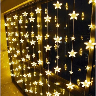 Cascata Estrela De Natal Pisca Pisca 160 Leds Cortina 110V 3m X 1m