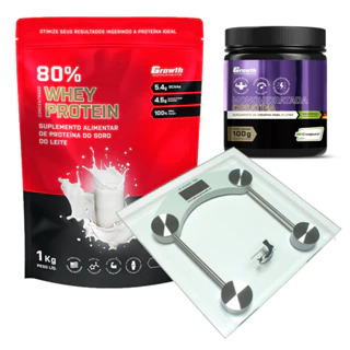 Whey Protein + Creatina 100G Growth + Balança Digital