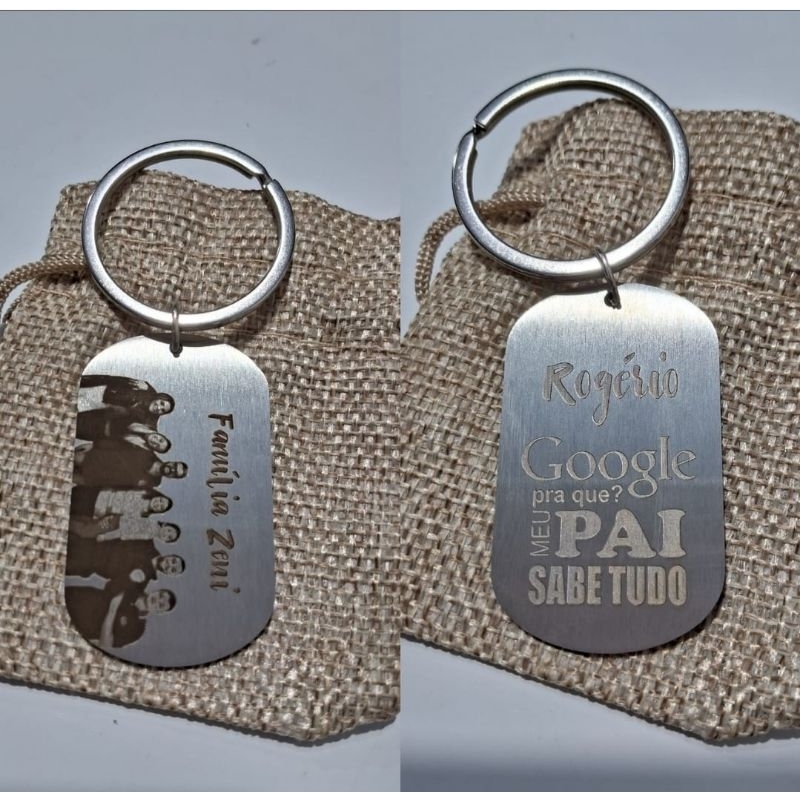 CHAVEIRO PERSONALIZADO EM INOX. GRAVAÇÃO A LASER FRENTE E VERSO. MÁXIMA ...