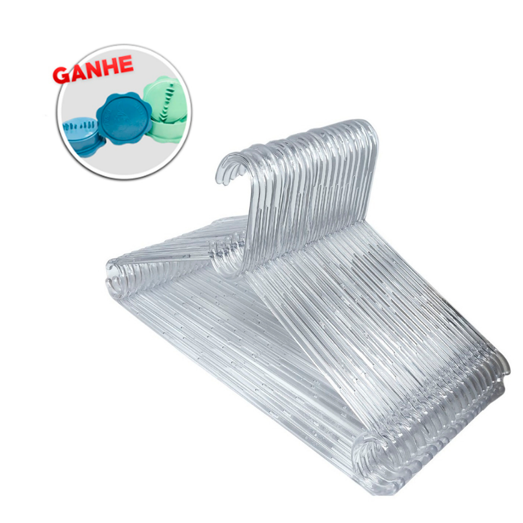 70 Cabides Acrilico Transparente Adulto Reforçado Envio Imediato!