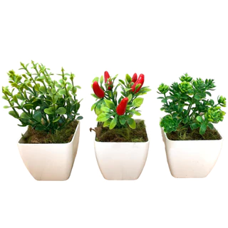 KIT 3 MINI ARRANJOS PIMENTA VERDINHOS E BUCHINHOS MINI ARRANJOS PARA DECORAR COZINHA FLORES ARTIFICIAIS