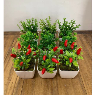 MINI ARRANJOS SORTIDOS SUCULENTAS PIMENTA VERDINHOS E BUCHINHOS DECORAR FLORES ARTIFICIAL