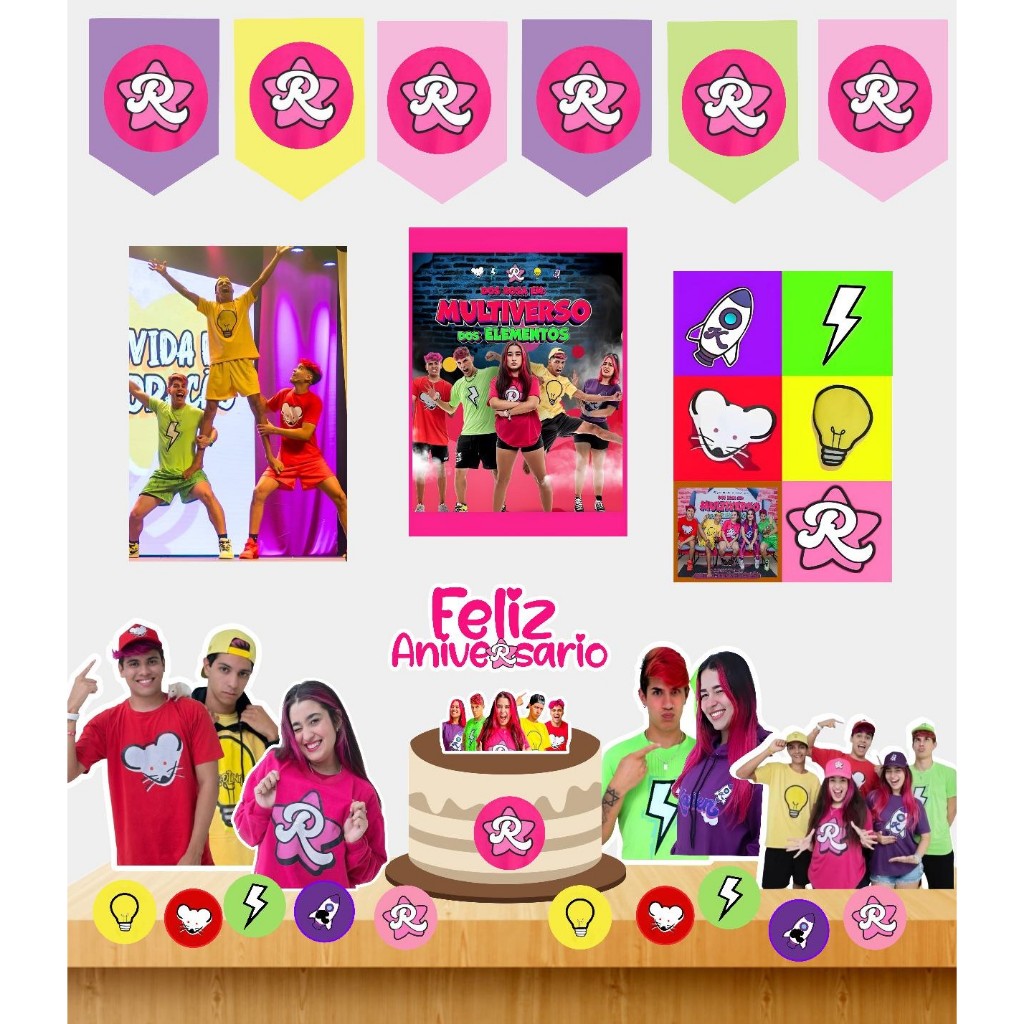 DECORAÇÃO GRUPO DOS ROSA MULTIVERSO - KiT FESTA EM CASA Grupo dos Rosa ...