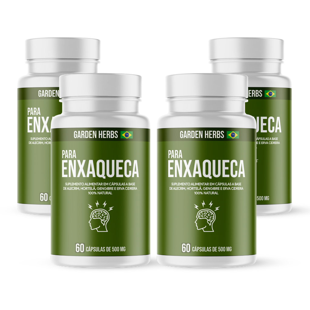 Para Enxaqueca (Composto 100% Natural) 500 Mg - 60 cápsulas - Kit 4 ...