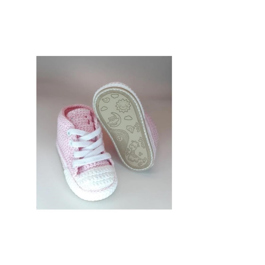 Tênis de crochê para bebê com solado de borracha Shopee Brasil