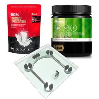 Whey Protein + Creatina Monohidratada 250G Growth + Balança