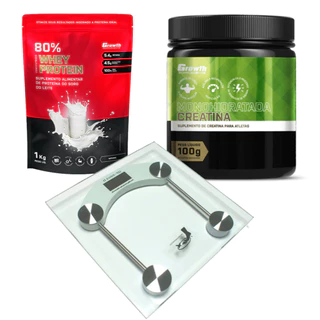 Whey Protein + Creatina Growth 100G + Balança 180kg