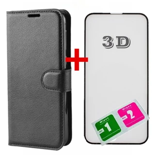 KIT Capa Capinha Carteira Couro + Película 3D Para Todos Modelos Motorola