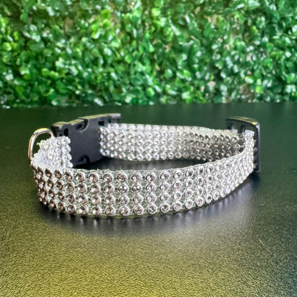 Coleira Luxo de strass brilhante para cachorro e gato pets pequeno e ...