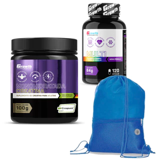 Creatina 100G + Multivitaminico Growth + Mochila Academia
