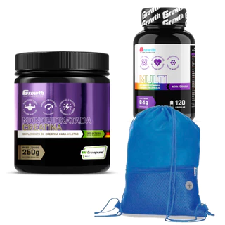 Creatina 250G + Multivitaminico Growth + Mochila Academia