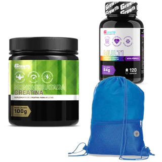 Creatina 100G + Multivitaminico Growth + Mochila Fitness