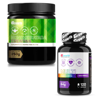 Creatina Growth 250G + Multivitaminico Growth 120 Caps