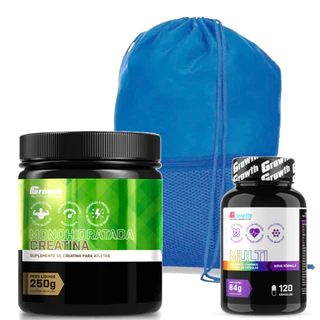 Creatina 250G + Multivitaminico Growth + Mochila Fitness