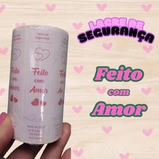 500 Etiqueta Lacre Adesivo delivery Feito com Amor, Copo Felicidade, Açaí, Bolo no Pote, Lacre para copo.