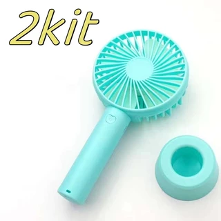 2 Unidades Mini Ventilador Recarregável Portátil Pilha 3 Velocidades Usb Led