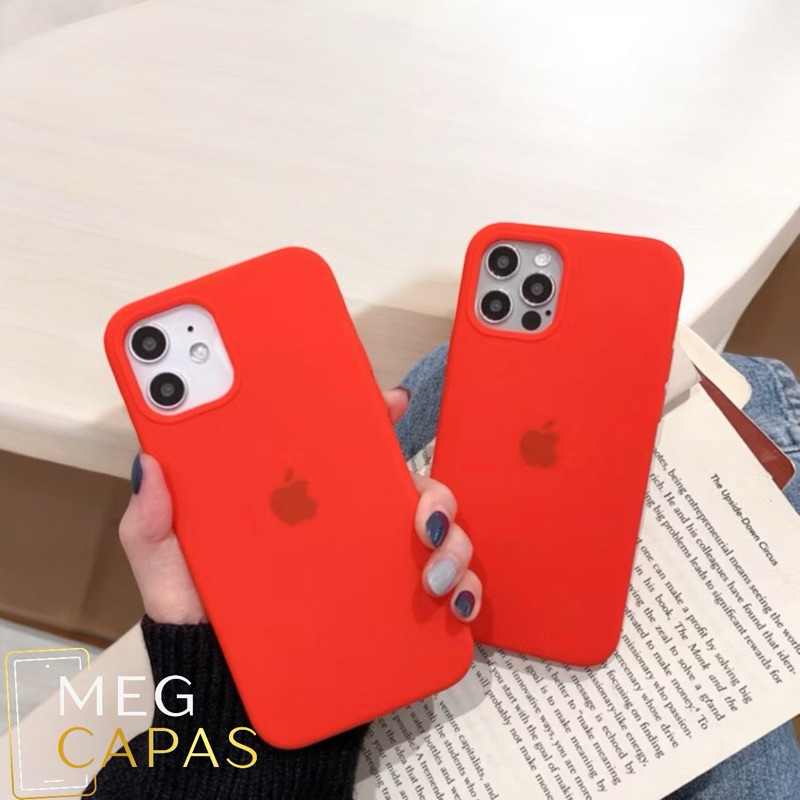 Capa Case Aveludada Silicone Cor VERMELHA VERMELHO PARA IPHONE