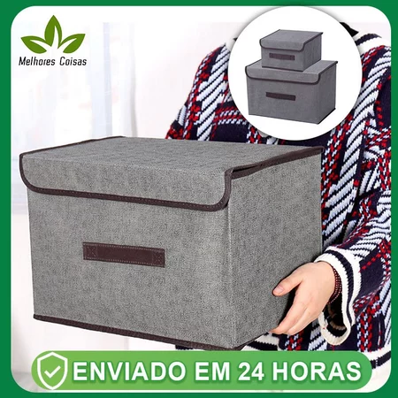 Kit 2 caixas mutiuso organizadora colors dobravel tnt para armarios, guarda roupas