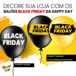 KIT 25~150 Balão BLACK FRIDAY 11” Bexiga Black Friday Decoração de Loja Balão Black Friday para Lojas e promoção