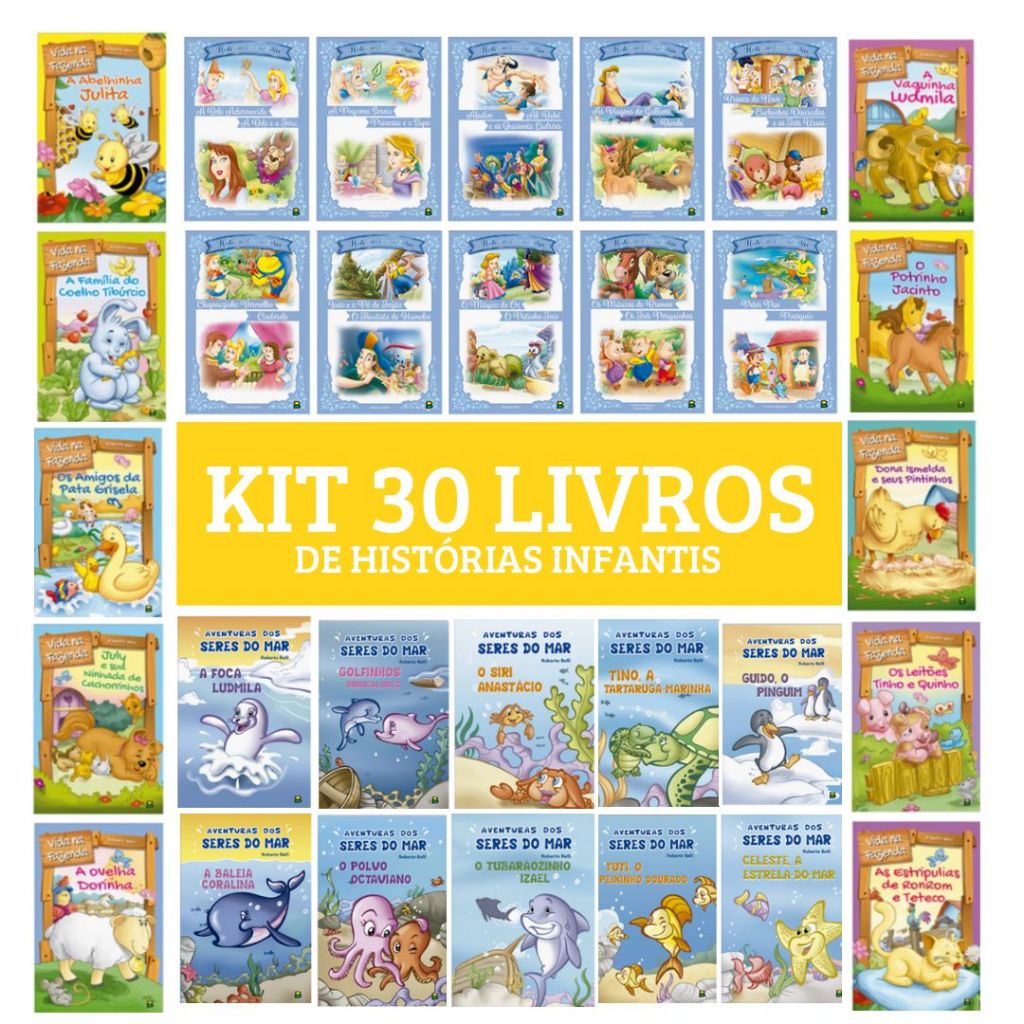 Kit 30 Livros de Historias infantis
