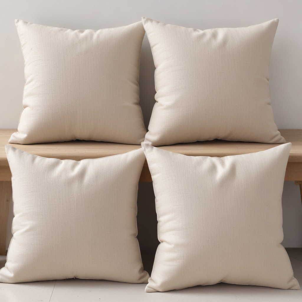 4 Capas Almofadas Jacquard Linho 45x45cm Off White