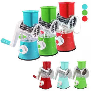 Ralador Fatiador Cortador de Legumes Inox 3 em 1 Multiuso Manual Manivela p/ Verduras Vegetais Cenoura Pepino Alimentos
