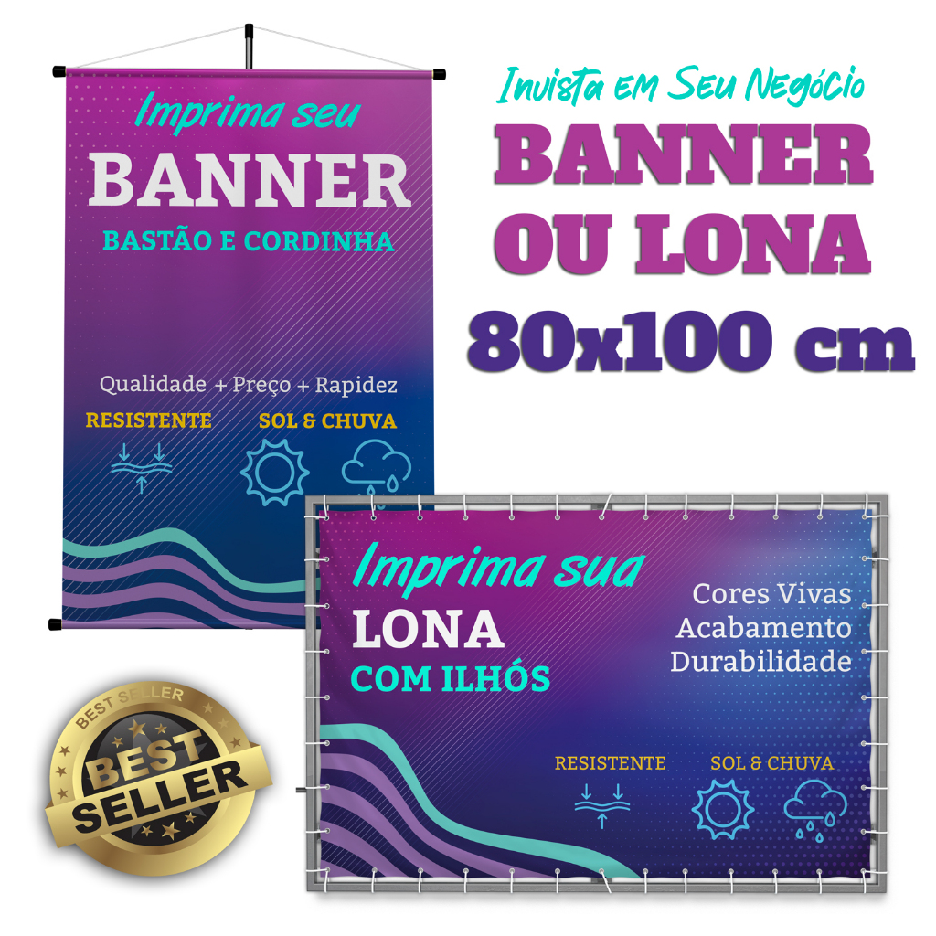 Banner 80 x 100 cm Banner Personalizado, Letreiro, Banner com Foto ...