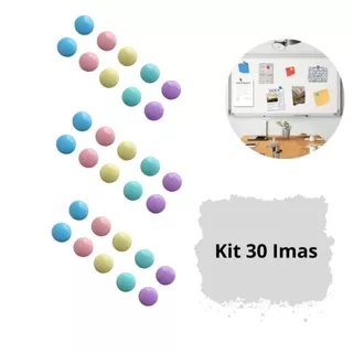 Kit 30 Imãs Coloridos Para Pendurar Avisos Em Geladeira Ou Quadro Metálico em Oferta na Shopee