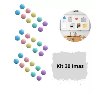 Kit 30 Imãs Coloridos Para Pendurar Avisos Em Geladeira Ou Quadro Metálico em Oferta na Shopee