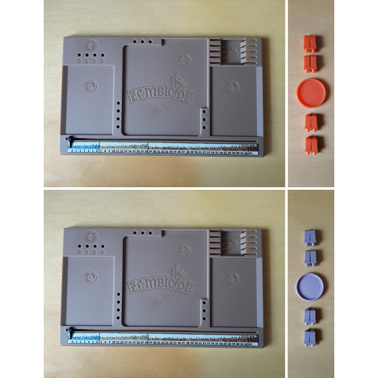 2 Dashboard + 16 Pinos + 2 Bases (Laranja e Lilás) - Zombicide Black Plague / Green Horde