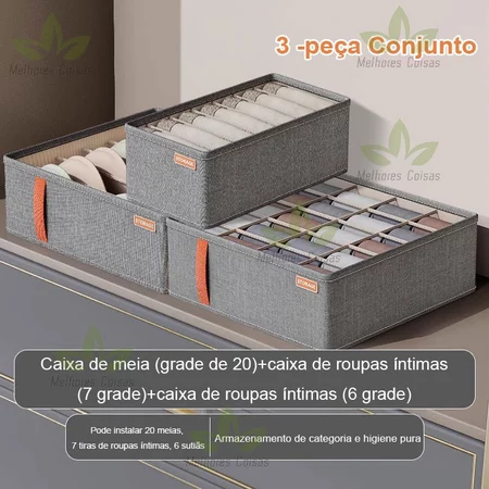 Caixa de armazenamento de roupas íntimas para meias compartimentos de gaveta caixas de classificação
