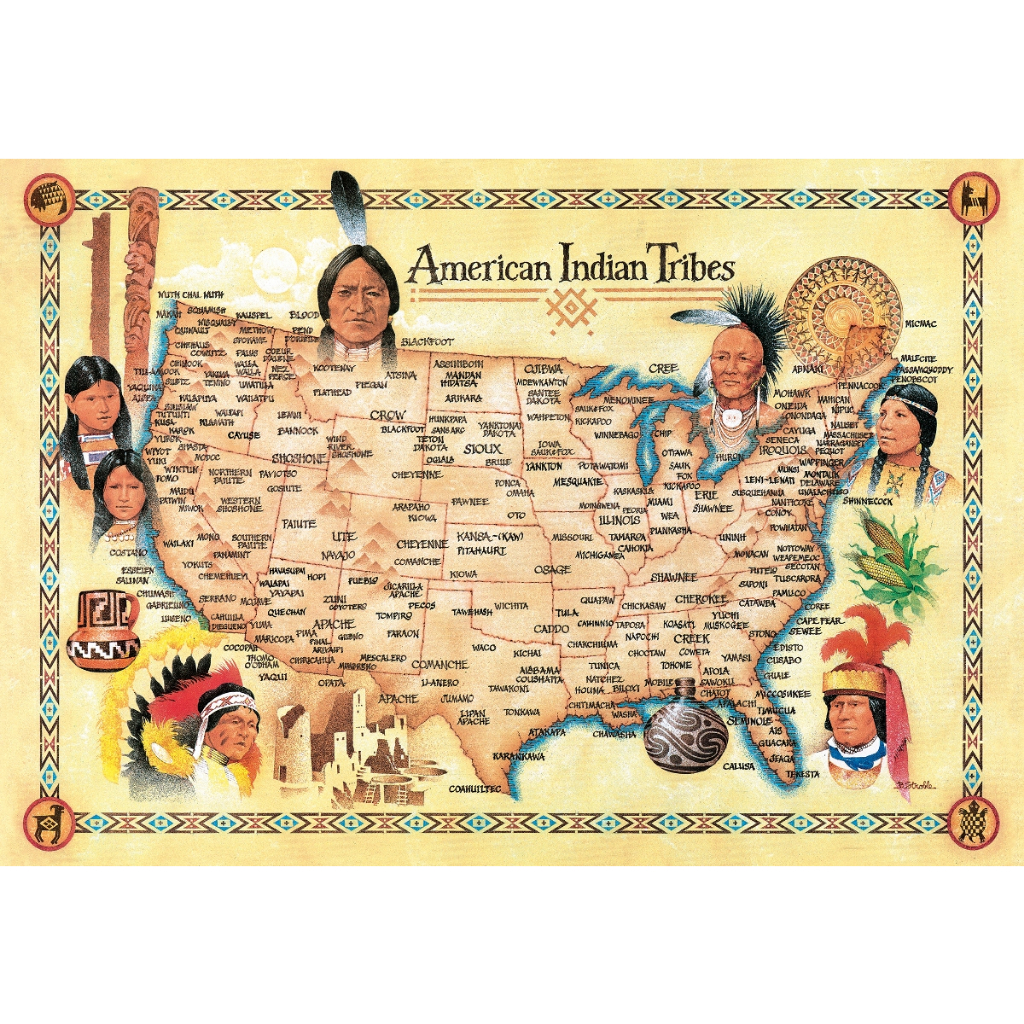 Poster Retrô - American Indian Tribes - Decora - 33 Cm X 48 Cm | Shopee ...