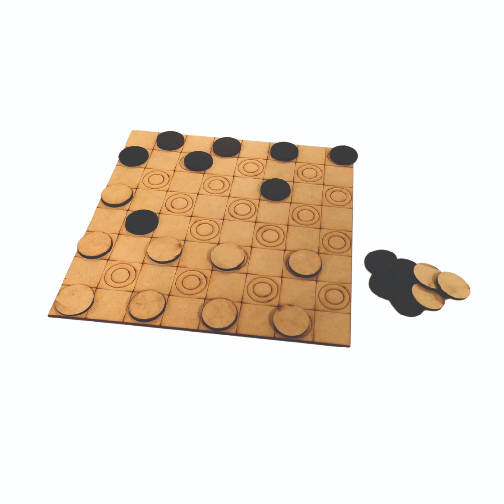 Kit 10un Jogo de Dama Tabuleiro/peças em mdf 23x23 Gravação | Shopee Brasil