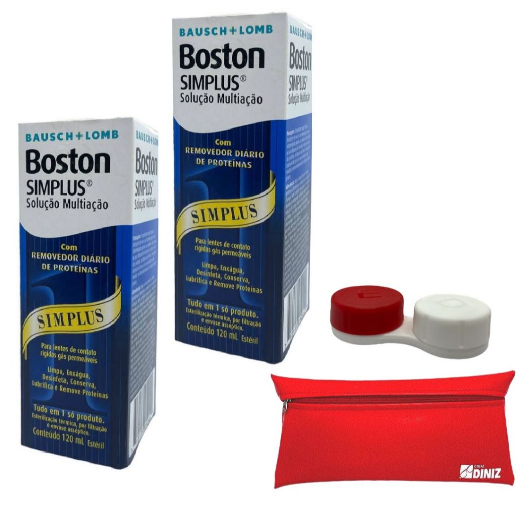 2 Boston Simplus 120 ml Solução Lentes Rígidas Bausch&Lomb